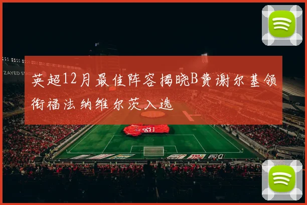 英超12月最佳阵容揭晓B费谢尔基领衔福法纳维尔茨入选